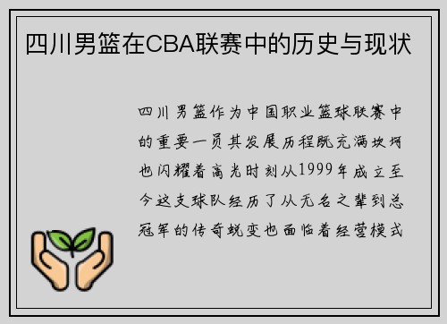 四川男篮在CBA联赛中的历史与现状